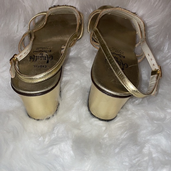 Vintage Amalfi Block Heels Size 9.5 Gold - Picture 7 of 9